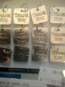 Engagement and Wedding - Metal 'Thank you Tags'