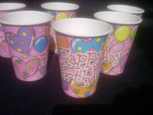  - Cups - Pink happy birthday