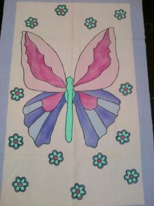 Material Banners for Hire - Butterfly - painted
