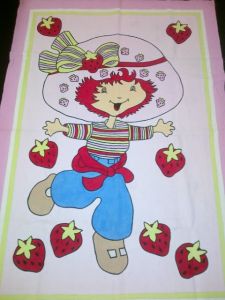 Material Banners for Hire - Strawberry shortcake - painted
