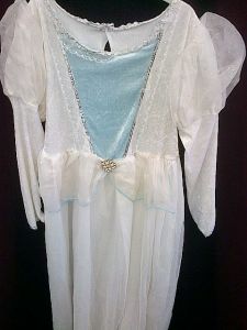 Kids Costumes to Hire - White Princess Dress with blue trim