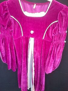 Kids Costumes to Hire - Cerise Pink Velvet Medieval Dress