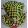 Hats / Tiara's / Masks - Mad Hatter checker hat - green & yellow