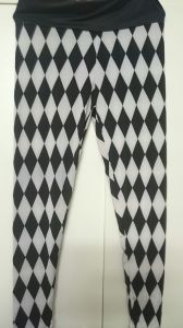 Adult Female Costumes to Hire - Diamond - black & white - leggings