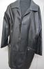 Adult Male Costumes to Hire - Black Leather Jacket Long - square pocket