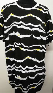 Adult Male Costumes to Hire - Black & white striped & yellow  T-shirt