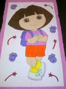 Material Banners for Hire - Dora - painted
