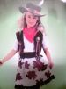 Kids Costumes to Hire - Cowgirl - 5pce (hat, waist coat, belt,  scarf & skirt)